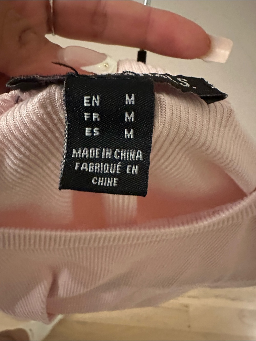 Essentials Ribbed Crop Tee - Light Pink - Picture 4 of 4